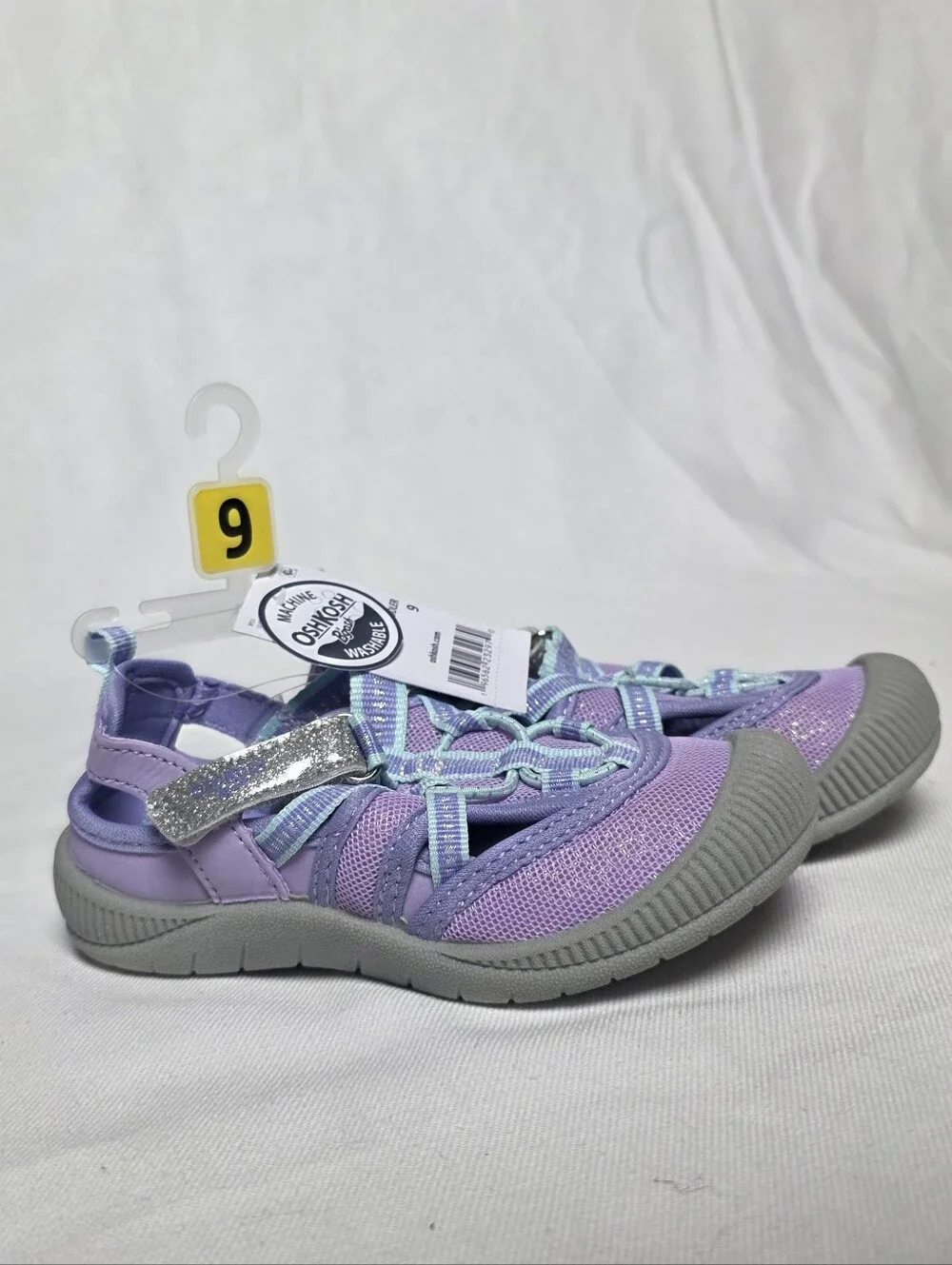 OshKosh B'gosh Washable Lilac & Aqua Kids Close Toed Sandal - Size 9